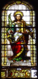 Vidriera dedicada a Santa B�rbara en la Iglesia Mayor