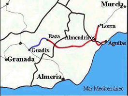 Trazados Baza-Guadix y Baza-Almendricos de la l�nea de tren