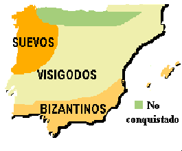 La derrota de suevos (411) y&nbsp; bizantinos (625), les permiti� crear un solo reino peninsular.