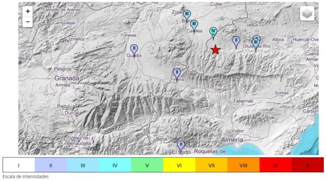 Escala intensidades terremoto Alcontar