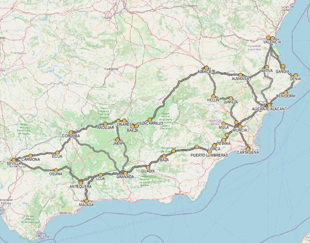 Corredor Andalucia Murcia Valencia transporte carretera