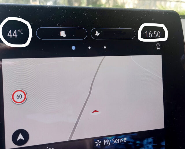 44 grados 25 julio en coche