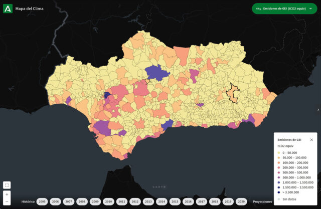 Emisiones de CO2 en Andalucía en 2026