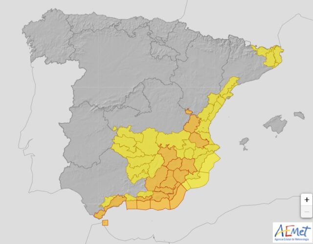 Mapa de avisos para 29 oct 24
